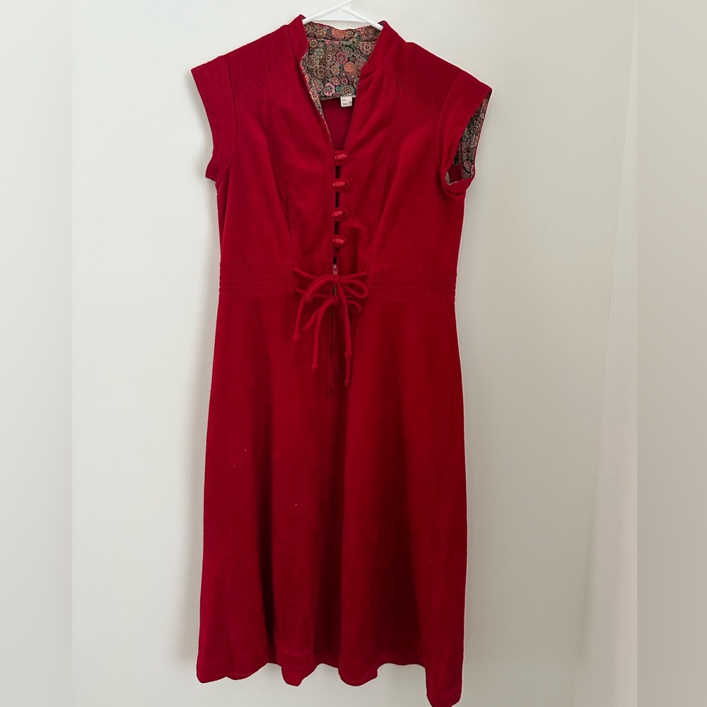 Vintage Red Velvet Dress